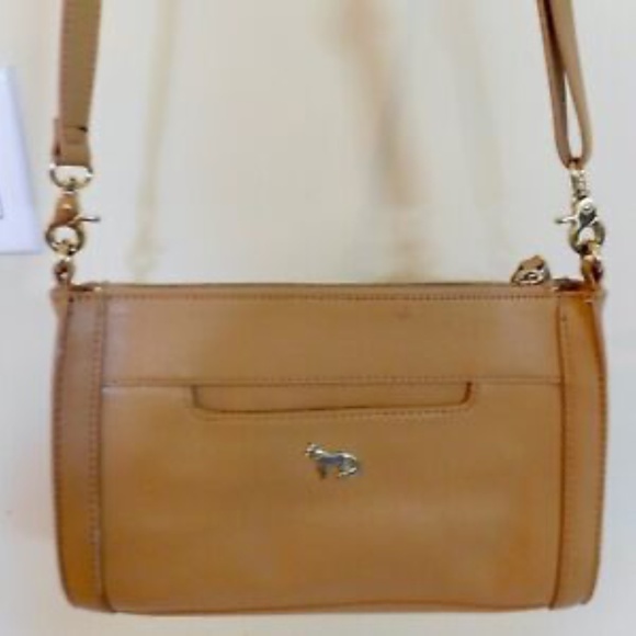Great Emma FOX leather Crossbody Bag, Beige & cream Shoulder Bag EUC - Picture 5 of 7
